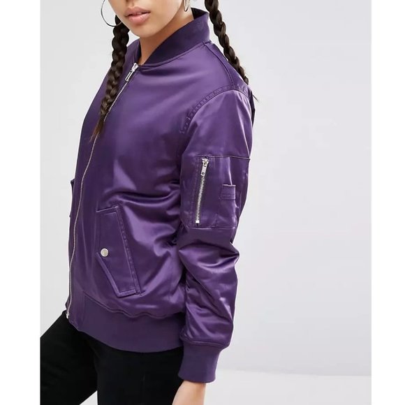 ASOS Jackets & Blazers - NWT ASOS Ultimate Bomber Purple Jacket Size 4 (US)